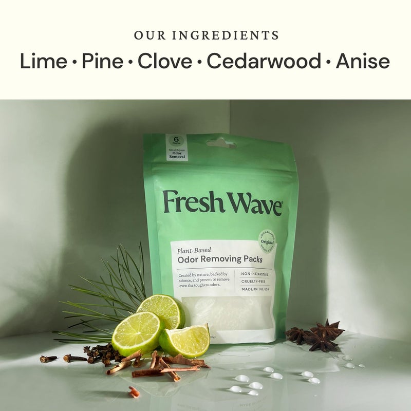 Fresh Wave Original Odor Eliminating & Deodorizing Packs - Bag of 6 & Fresh Pod Case - Safer Odor Relief for Small Spaces, Natural Plant-Based Odor Eliminator, Odor Absorbers for Home - Image 2